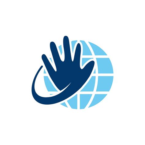 Save World Logo Design Combine A Hand And Globe Icon Hand Holding A