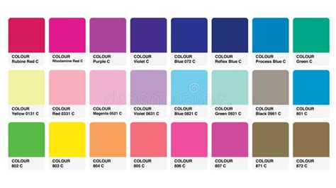 Colour Palette Catalog Samples Gradient In Rgb Or Hex Stock Vector