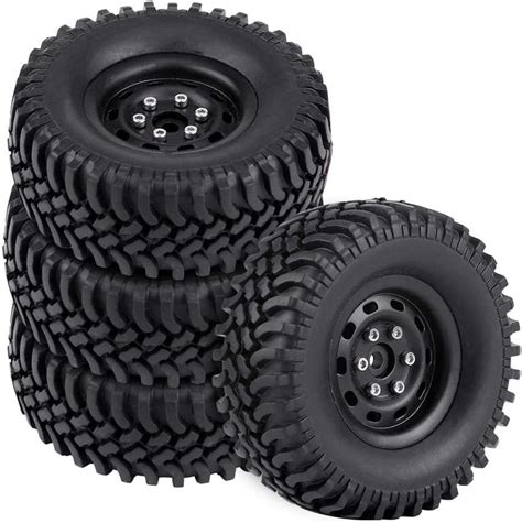 Dilwe RC Car Tires 4 Pcs Wheel Tyre Rubber Tires For 1 10 Scale RC