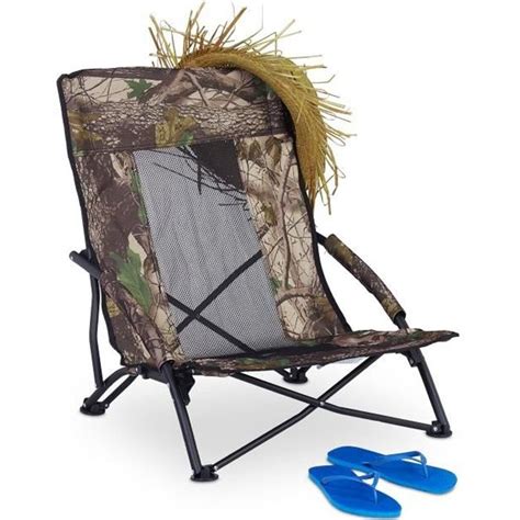 Relaxdays Chaise De Plage Pliable Chaise De Camping Fauteuil Pliant