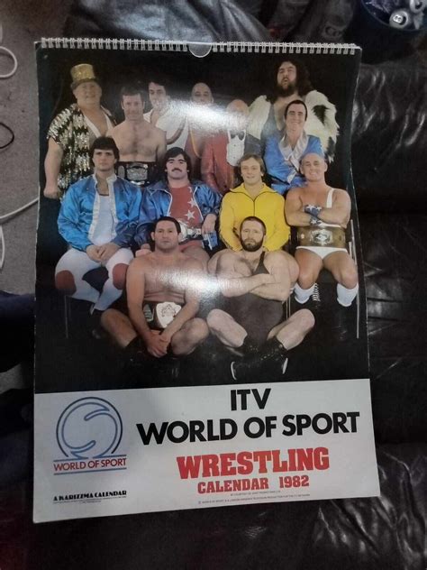 Itv World Of Sport Wrestling Calendar 1982 A3 Size Approx Ebay