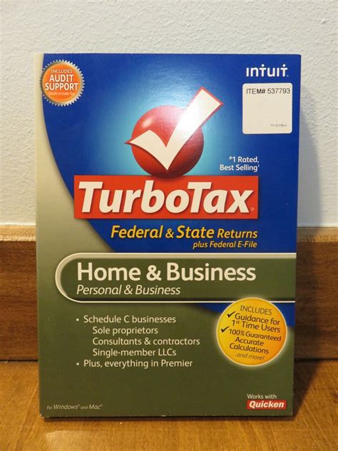 2010 Turbotax Home And Business Federal State Turbo Tax Cd For Sale