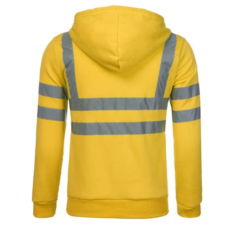 Dovford Mens High Visibility Jacket Long Sleeve Work Shirts For Men Construction Hi Vis Hoodies