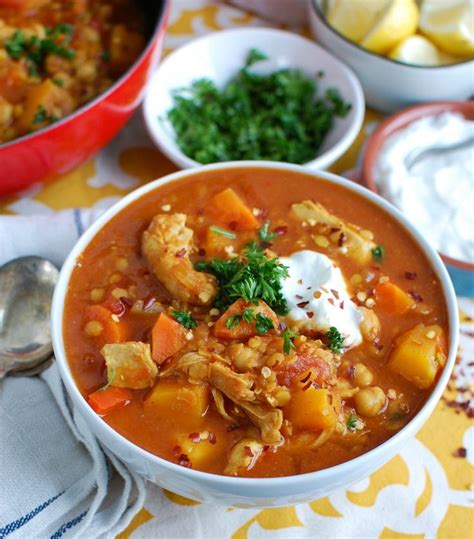 Slow Cooker Moroccan Chicken Chickpea Soup Recipe Slow Cooker