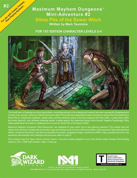 Slime Pits Of The Sewer Witch E Dark Wizard Games Drivethrurpg