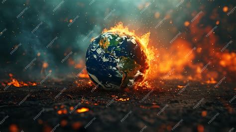 Premium Photo | Burning Planet Earth represents climate change