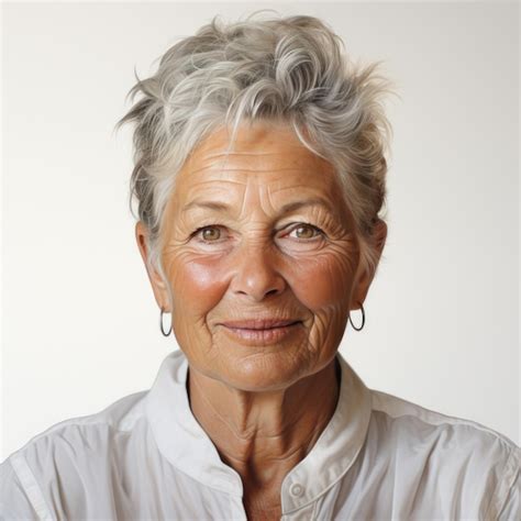 Premium Ai Image An Older Woman Wearing A White Shirt