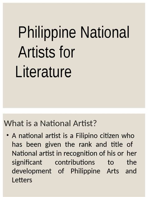 National Artists For Literature | PDF | Philippines