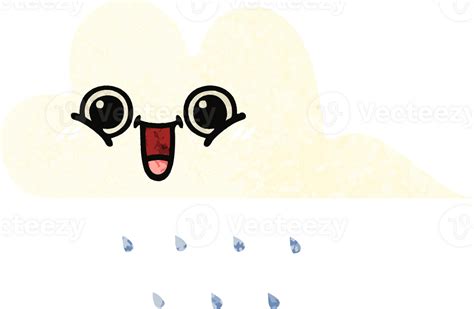 retro illustration style cartoon rain cloud 43494476 PNG