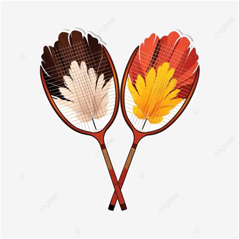 Two Racket And Shuttlecock Object Sticker Badminton Equipment Sport