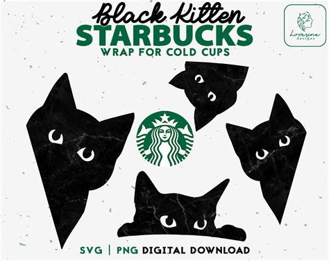 Cat Full Wrap Starbucks Cup Svg Cat Mom Starbucks Cold Cup Etsy