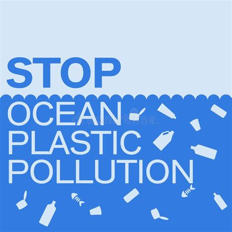 Stop Ocean Plastic Pollution Banner Stock Illustrations 1032 Stop