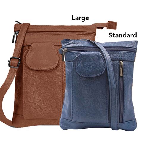 On The Go Soft Leather Crossbody Bag 2 Size Options