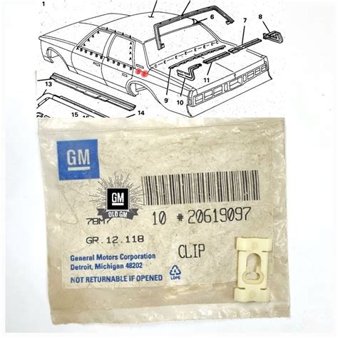 NOS GM 87 90 Caprice Brougham R END Reveal Molding Belt Clips Kit Old GM