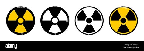 Nuclear Hazard Ionizing Radiation Trefoil Warning Symbol Black White