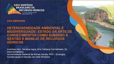 Heterogeneidade Ambiental E Biodiversidade Xxiv Simp Sio Brasileiro