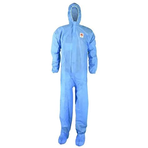 Sms Flame Retardant Disposable Coverall Hood And Boot Blue 4x