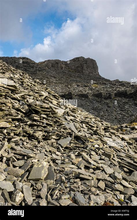 Slag Heaps At The Old Slate Quarry At Cwmorthin Near Blaenau Ffestiniog