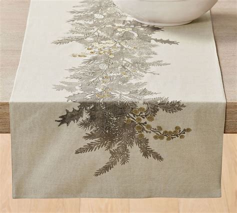 Garland Botanical Cotton Linen Table Runner Pottery Barn