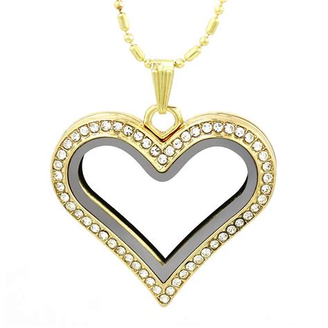 Set Of 5 Heart Magnetic Glass Floating Charm Locket Heart Shape With