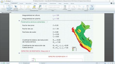 Hoja De Cálculo Automatizado Del Espectro De Respuesta En Mathcad Prime Norma E030 Youtube