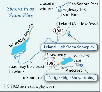 Sonora Pass Snow Play Map