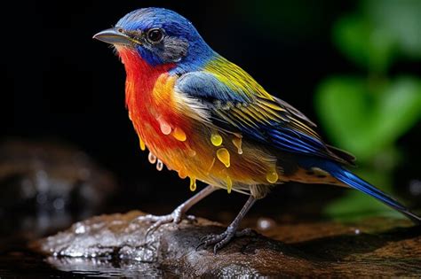 Premium Photo Colorful Avian Beauty Painted Bunting Passerina Ciris