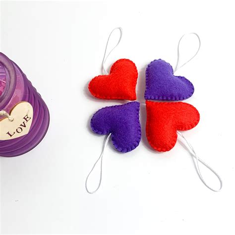 Felt Hearts Stuffed Heart Decor Valentine S Day Heart Felt Ornament