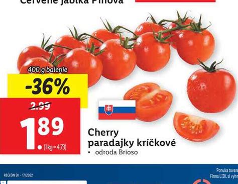 Cherry Paradajky Kríčkové Odroda Brioso 400 G V Akcii Zlacnenesk