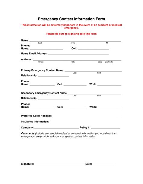 Emergency Inion Form Examples Format Pdf Tips