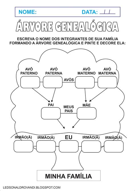 Atividades Rvore Geneal Gica Para Imprimir Online Viva A