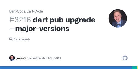 dart pub upgrade --major-versions · Issue #3216 · Dart-Code/Dart-Code · GitHub