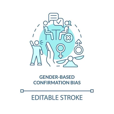 Gender Based Confirmation Bias Turquoise Concept Icon Unconscious