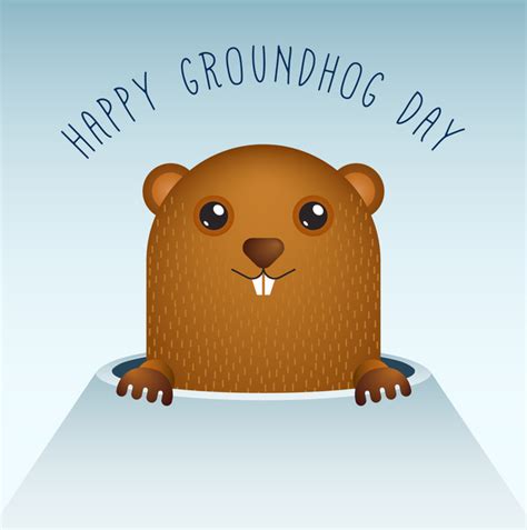 Happy groundhog day cartoon vectors 02 free download