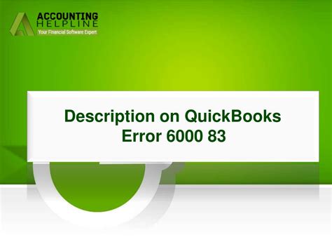 PPT Top Strategies To Overcome QuickBooks Error 6000 83 PowerPoint