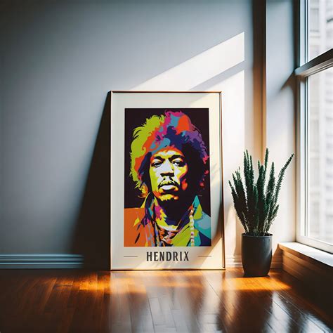 Jimi Hendrix WPAP Poster WPAP AI Generated Art Wall Art High Quality