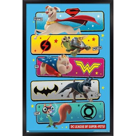 Trends International Dc Comics Movie Dc League Of Super-pets - The Pets Framed Wall Poster ...