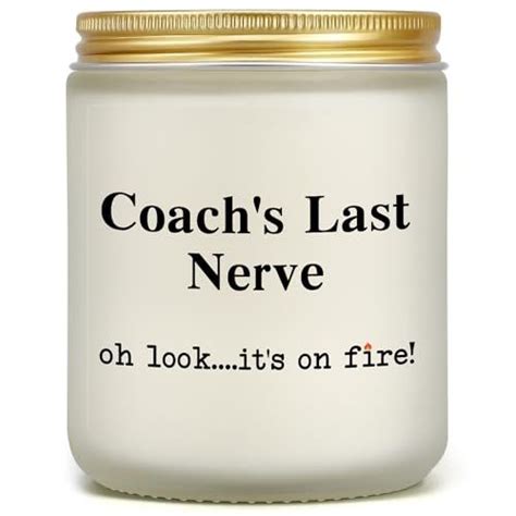 A White Jar With A Gold Lid That Says Coach S Last Nerve On It