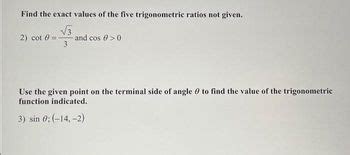 Answered Find The Exact Values Of The Five Bartleby