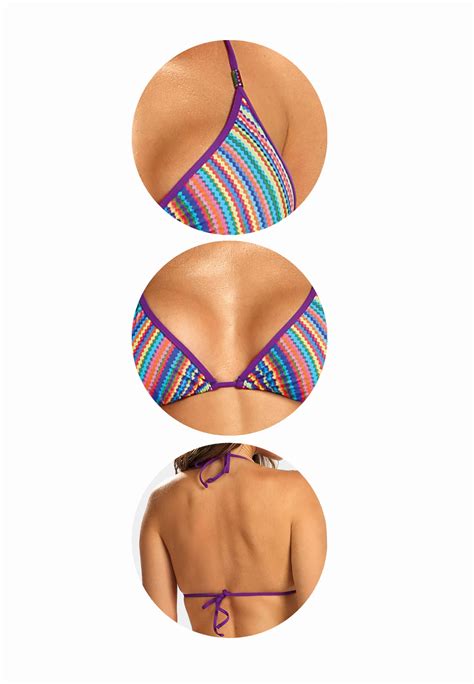 Góra od bikini w kolorowe paseczki Trendy Purple FG144 884 Sklep Feba