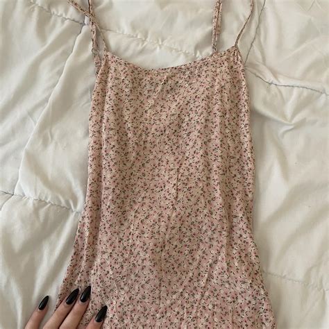 Pink Floral Midi Colleen Dress From Brandy Melville Depop