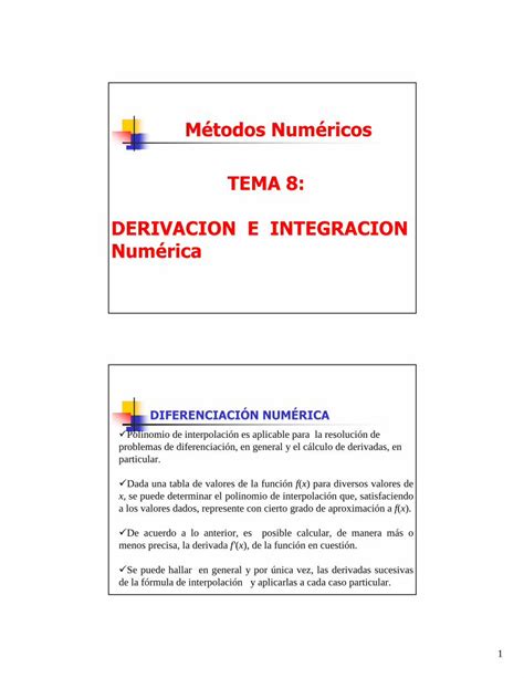 PDF Métodos Numéricos TEMA 8 DERIVACION E INTEGRACION DOKUMEN TIPS