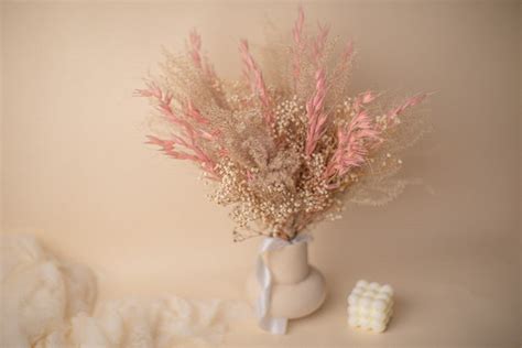 Floral Arrangements Preserved Blush Pink Pampas Dried Floral Box 2022