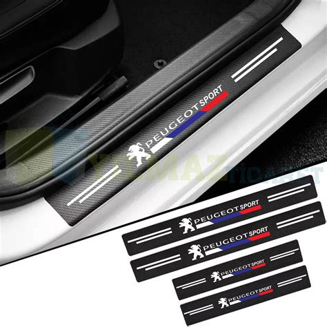 Peugeot Karbon Arma Karbon Kapı Eşiği Koruma Araba Etiket Oto Sticker