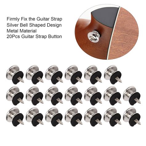 20pcs Guitar Strap Button End Peg Metal Instrument Accessory Set Kit