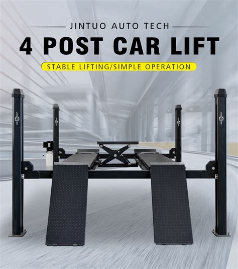 Jintuo Ce Approved Hydraulic Wheel Alignment Four Post Car Lift Machine