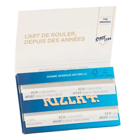 Feuille à rouler RIZLA Regular blue pas cher Boite de 25