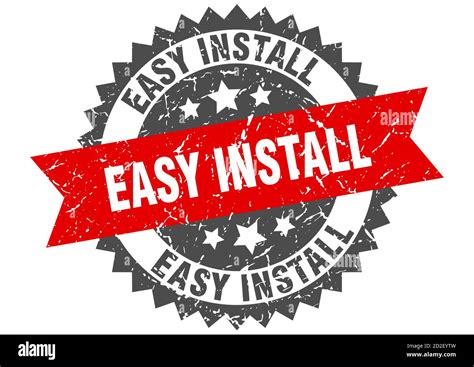 Easy Install Stamp Round Grunge Sign With Ribbon Stock Vector Image