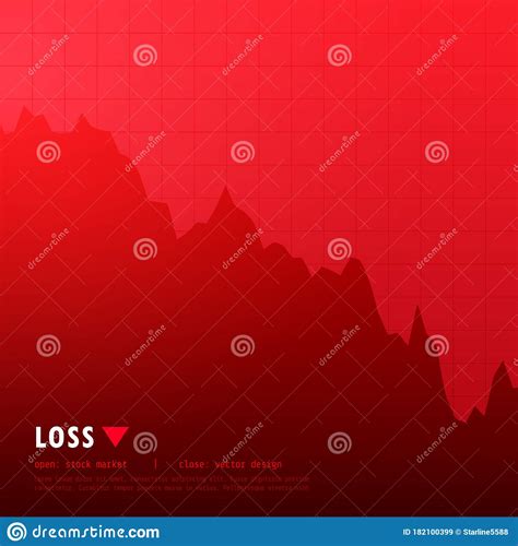 Red Loss Stock Market Trading Concept Design Stock Vector