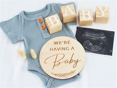 We're Having A Baby Sign Pregnancy Announcement Wooden | Etsy